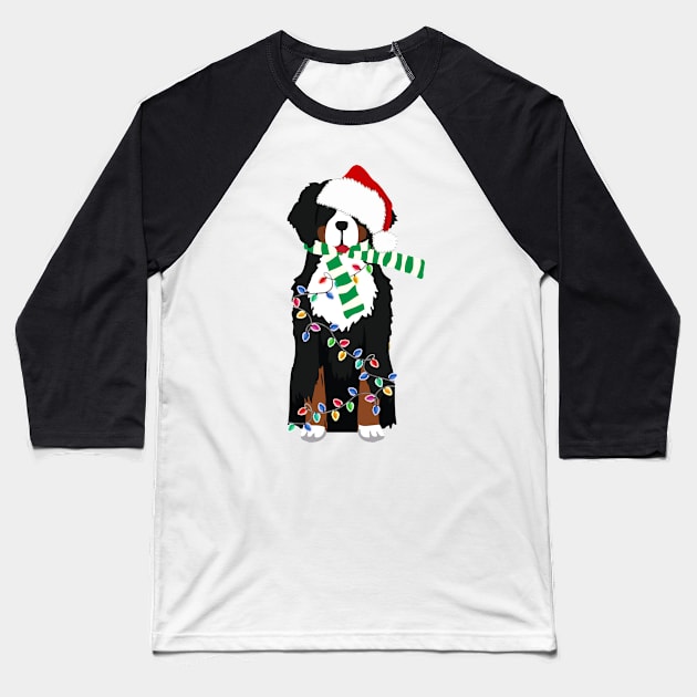 Christmas Bernese Mountain Holiday Dog Baseball T-Shirt by emrdesigns